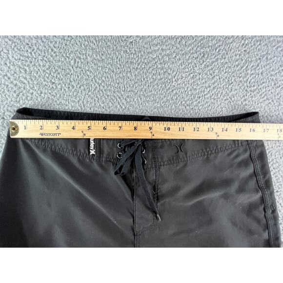 Hurley Board Shorts Swim Trunks Mens 32 Black Pockets Drawstring Polyester - Picture 3 of 9